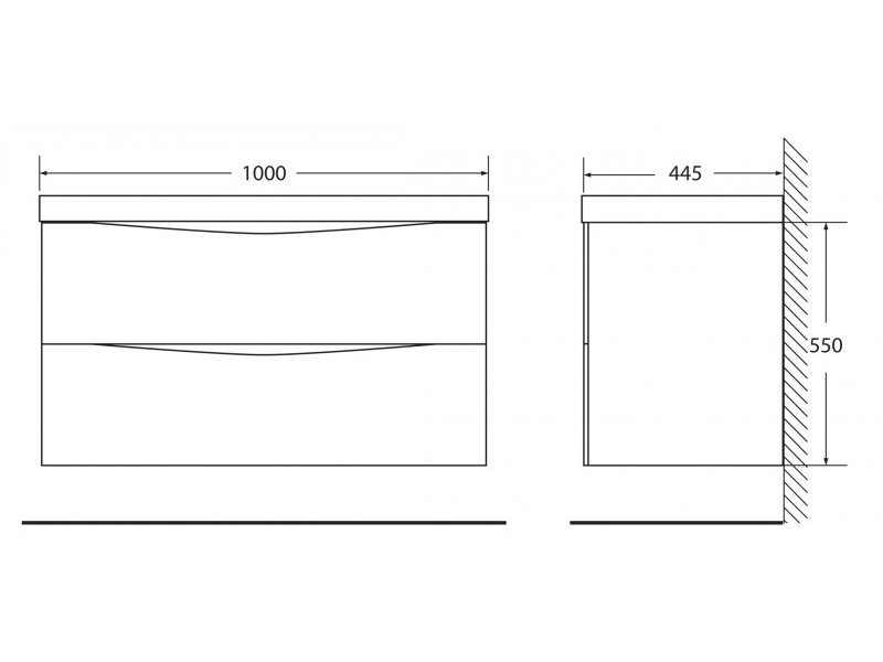 Купить Тумба под раковину BelBagno Marino MARINO-1000-2C-SO-RCA-P, 100 х 44,5 х 55 см, Rovere Cioccolato Amaro - коричневый темный