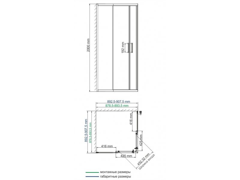 Купить Душевой уголок WasserKRAFT 61S03, квадратный, 90 х 90 см