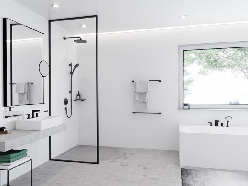 Купить Термостат Hansgrohe ShowerSelect S, чёрный матовый, 15743670