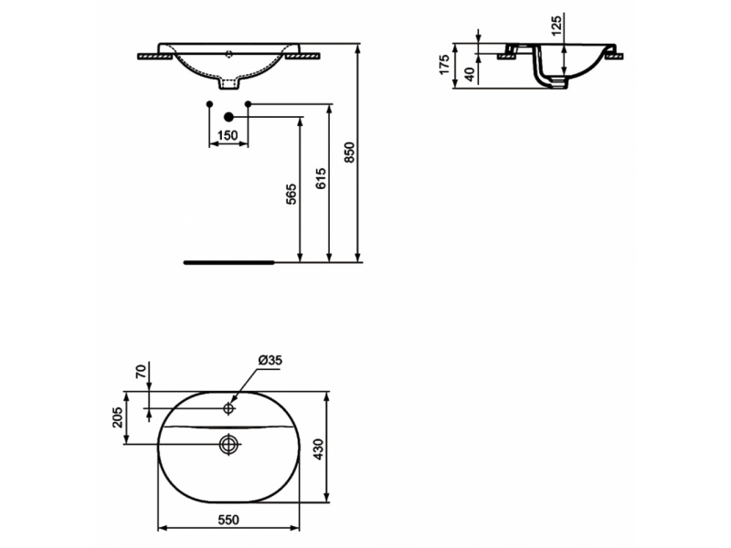 Купить Раковина Ideal Standard Connect 55 x 43 см, белый, E503901