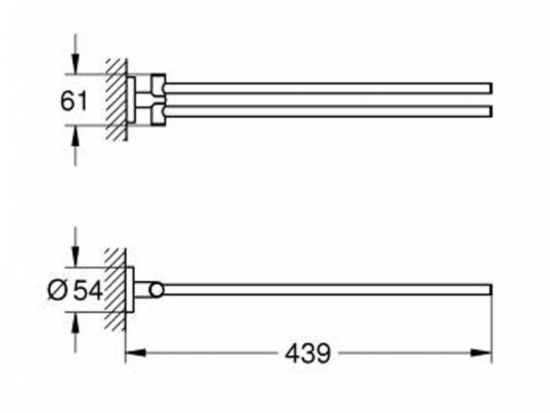 Купить Полотенцедержатель Grohe Essentials 40371GL1, 44 см, холодный рассвет глянец