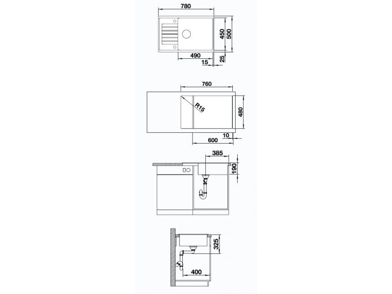 Купить Мойка кухонная Blanco Zia XL 6S Compact, цвет бежевый (523279)