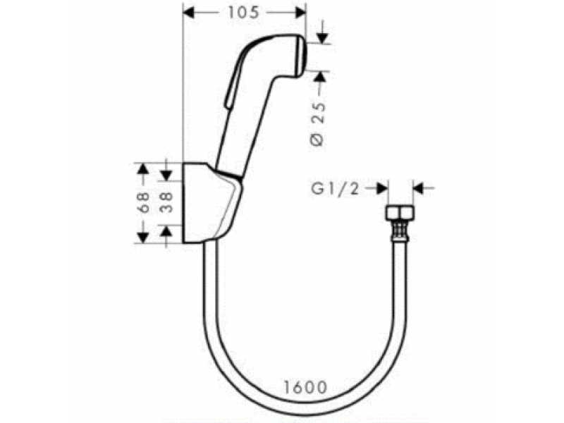 Купить Гигиенический душ Hansgrohe Croma 32122000 со шлангом 160 см и держателем, белый/хром