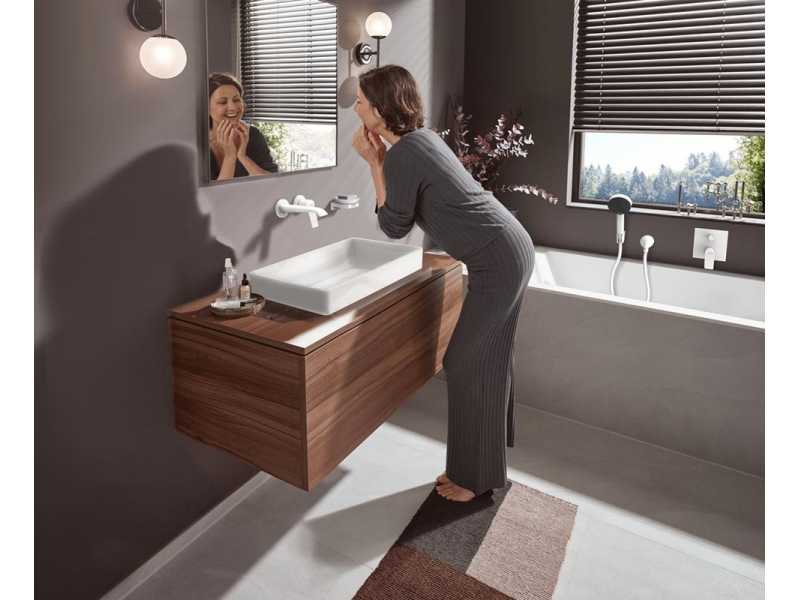 Купить Смеситель Hansgrohe Vivenis для раковины, со сливным гарнитуром, белый матовый, 75050700