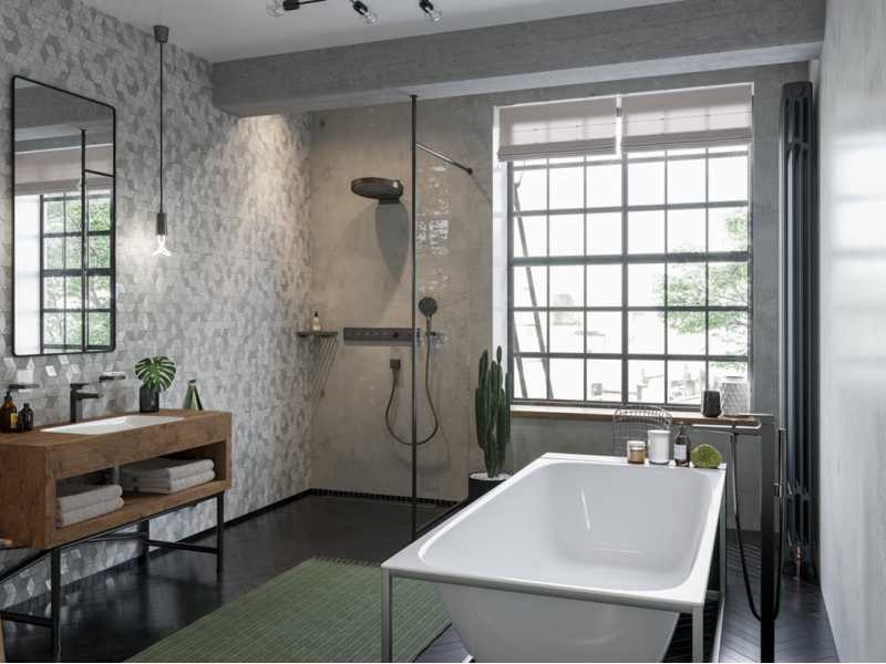 Купить Смеситель Hansgrohe RainSelect для душа, термостатический, чёрный хром, 15382340