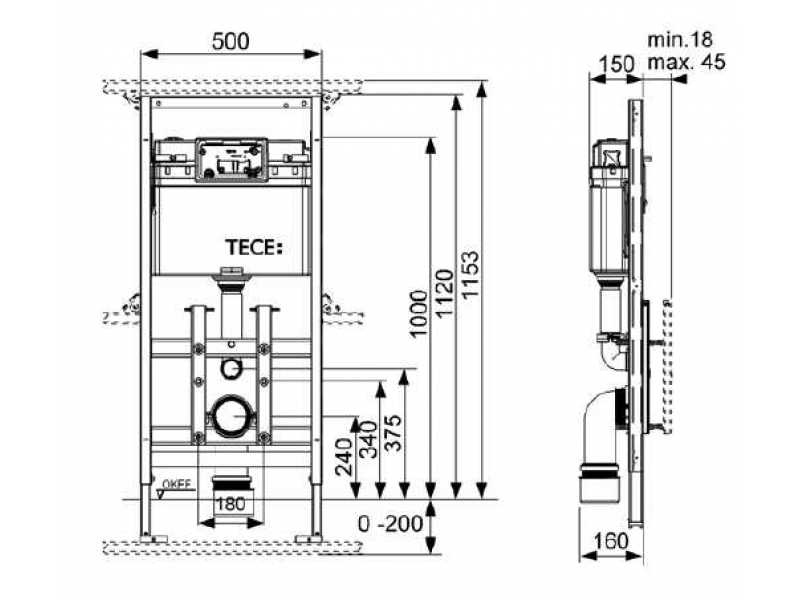 Купить Инсталляция TECE TECElux 100 9600100 для унитаза