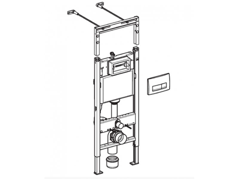 Купить Инсталляция Geberit Duofix Платтенбау 458.125.21.1 UP100 с клавишей Delta 51 (хром глянец)
