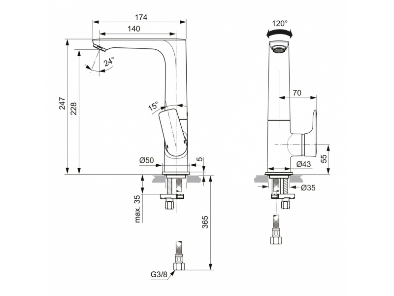 Купить Смеситель Ideal Standard Connect Air Project для раковины, хром, A7023AA