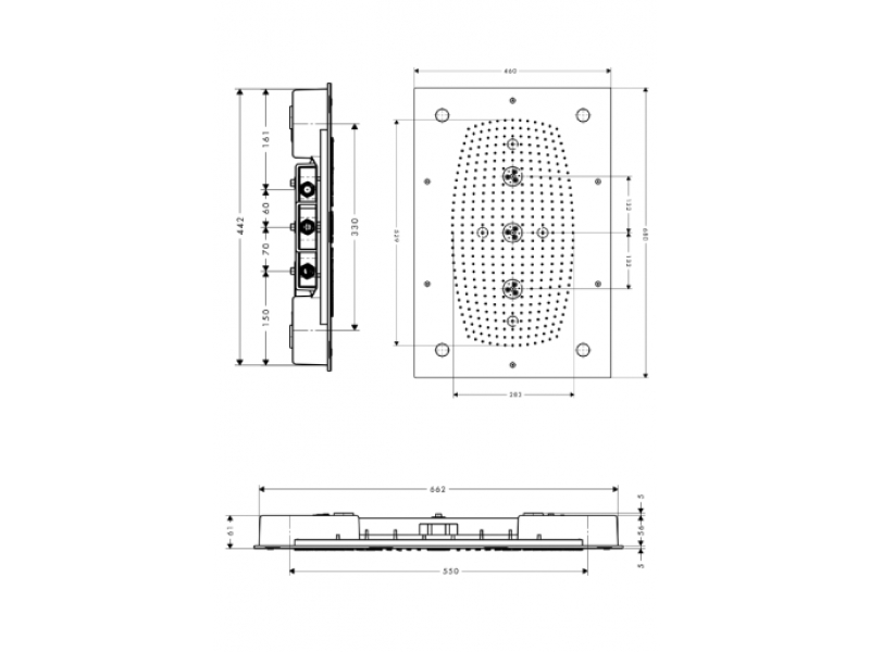 Купить Верхний душ Hansgrohe Raindance Rainmaker 680/460 3jet 28418000, с подсветкой