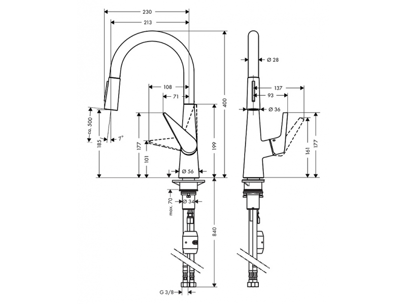 Купить Смеситель Hansgrohe Talis S 200 72813800 для кухонной мойки, сталь