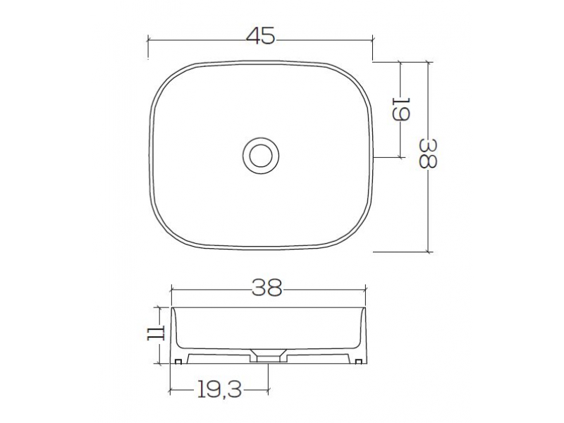 Купить Раковина Galassia SmartB 7406, накладная, 45 х 38 х 11 см