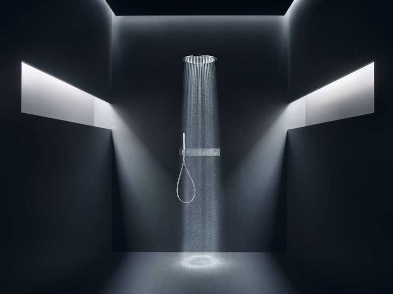 Купить Верхний душ Axor ShowerSolutions 26034000, 35,5x35,5 см, 1 режим струи, с держателем, хром