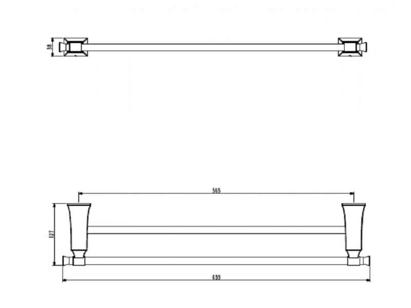 Купить Полотенцедержатель Art&Max Genova AM-M-035-CR 60 см двойной, хром