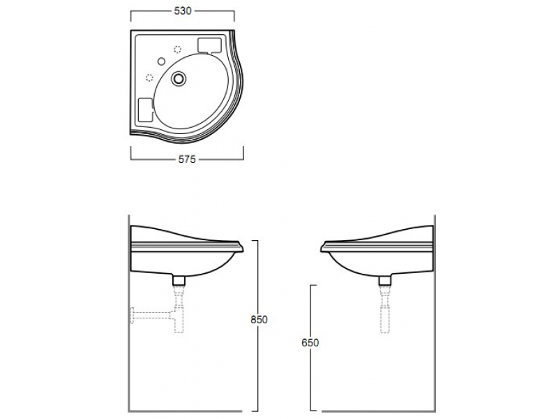 Купить Раковина угловая Simas Arcade AR 884 bi, 53*57,5 см (AR884bi*3)