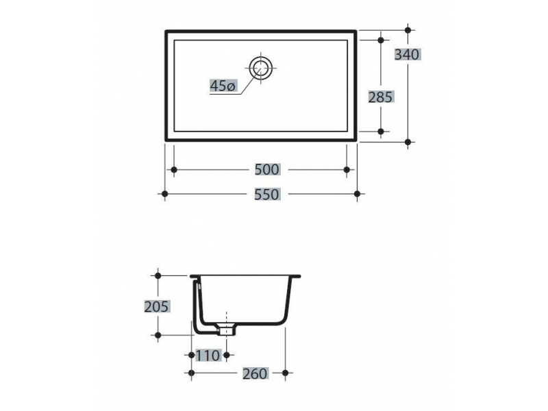 Купить Раковина Kerasan Slim 022901, 55 x 34 см, встраиваемая снизу