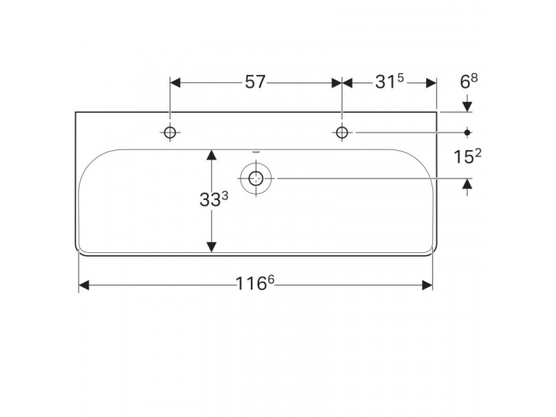 Купить Раковина Geberit Smyle Square 500.253.01.1, 120 х 48 см, белая