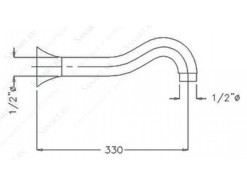 Купить Кронштейн душевой Migliore Ricambi ML.RIC-36.128.BR, бронза, 330 мм