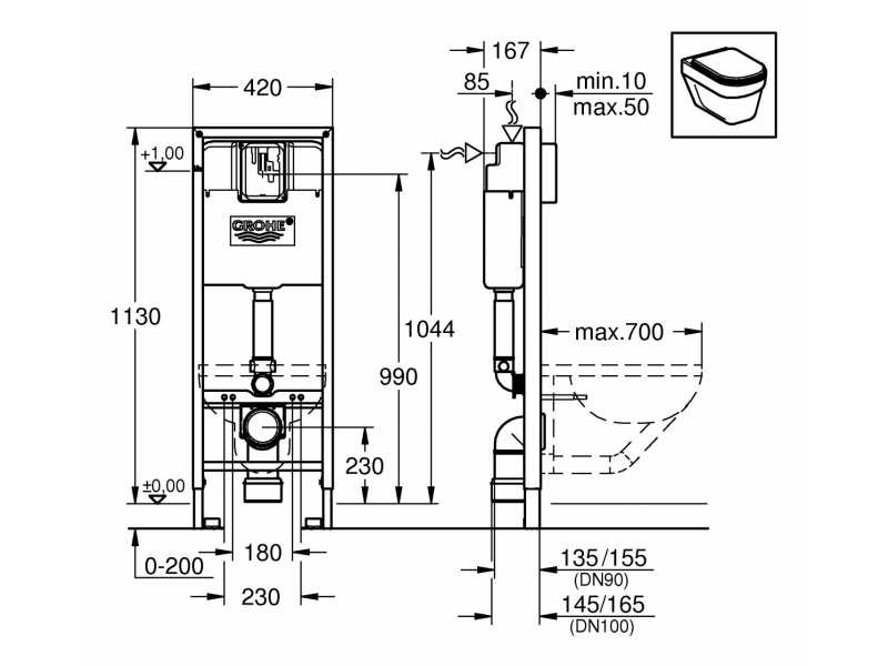 Купить Инсталляция Grohe Rapid SL 38713001 для унитаза, ширина 0.42 м