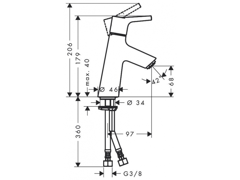 Купить Смеситель Hansgrohe Talis S 80 72011000 для раковины, со сливным клапаном Push-Open