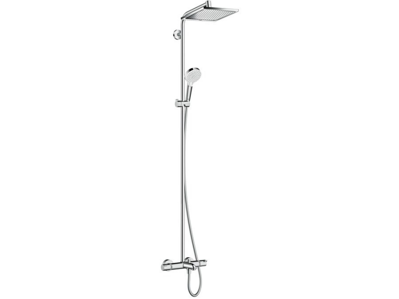 Купить Душевая стойка Hansgrohe Crometta E 240 1jet Showerpipe 27298000 хром с термостатом