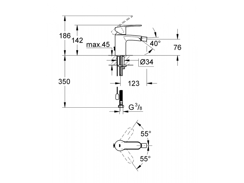 Купить Смеситель Grohe Eurostyle Cosmopolitan 33566002 для биде