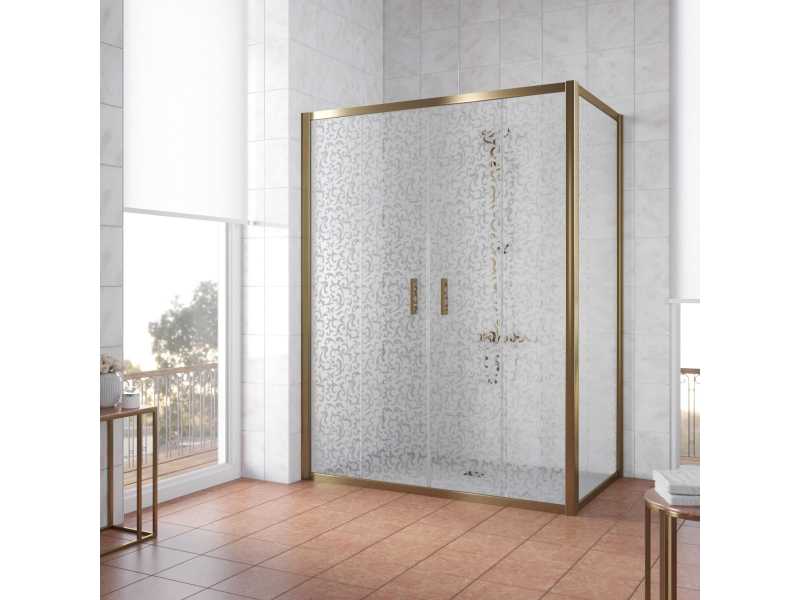 Купить Душевой уголок Vegas Glass Z2P+ZPV, 200 x 100 x 190 см, профиль бронза, стекло фея
