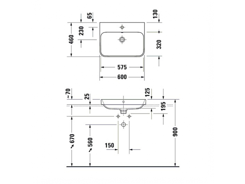 Купить Раковина Duravit Happy D.2 Plus 2360601300 60 x 46 см, антрацит матовый