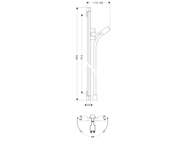 Купить Штанга для душа Hansgrohe 27844000 PuraVida Unica