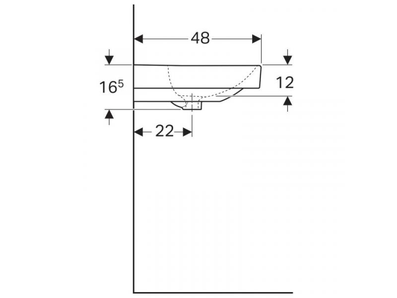 Купить Раковина Geberit Smyle Square 500.250.01.1, 90 х 48 см, белая