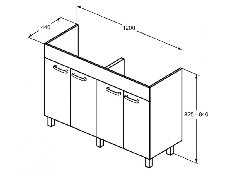 Купить Тумба под раковину Ideal Standard Tempo 120 см, напольная, серый, E0538TI