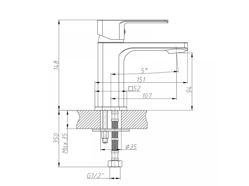 Купить Смеситель Decoroom DR20011, для раковины, хром
