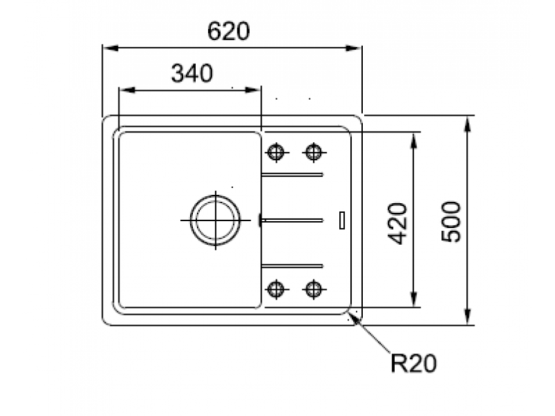 Купить Мойка Franke BASIS BFG 611 C, 114.0280.850, гранит, установка сверху, оборачиваемая, цвет белый, 62*50 см