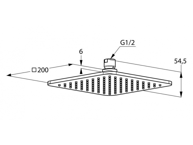 Купить Верхний душ Kludi A-Qa 6452005-00, 20 x 20 см квадратный, плоский 6 мм, 1 режим струи, без держателя, цвет хром