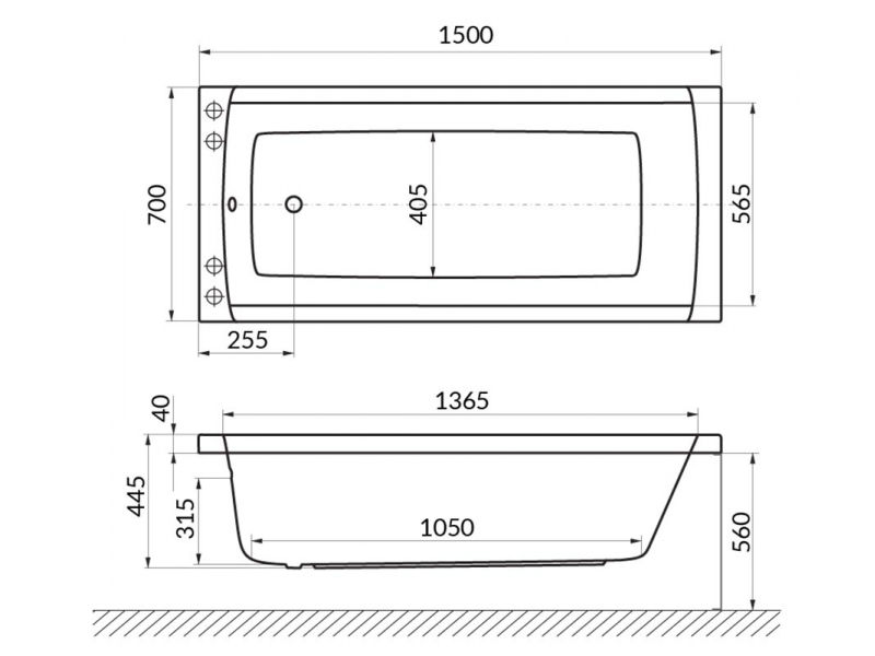 Купить Ванна гидромассажная Excellent Aquaria 150 x 70 см, RELAX, хром