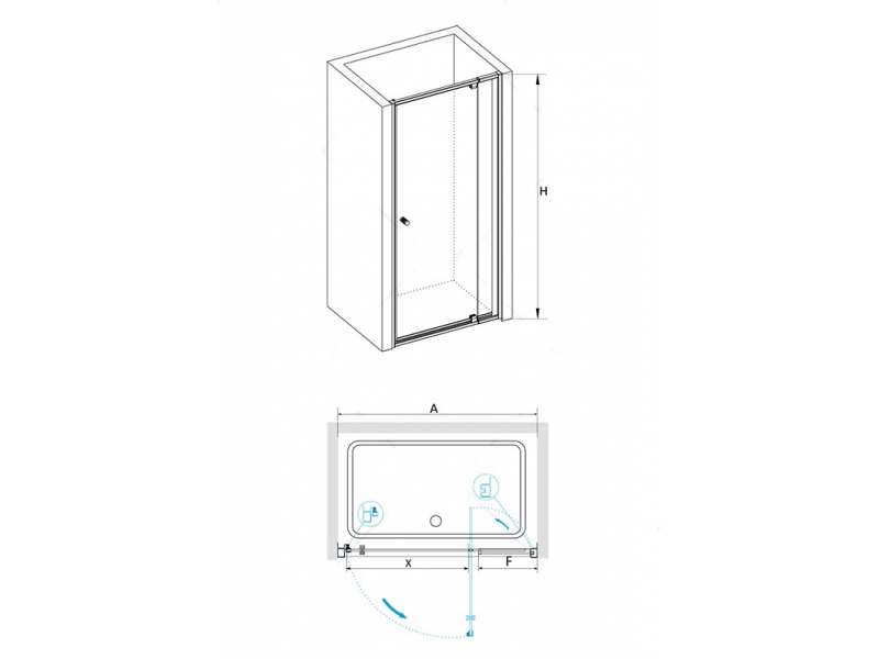 Купить Душевая дверь RGW PA-02B, 04080212-14, 120 х 185 см распашная, черный