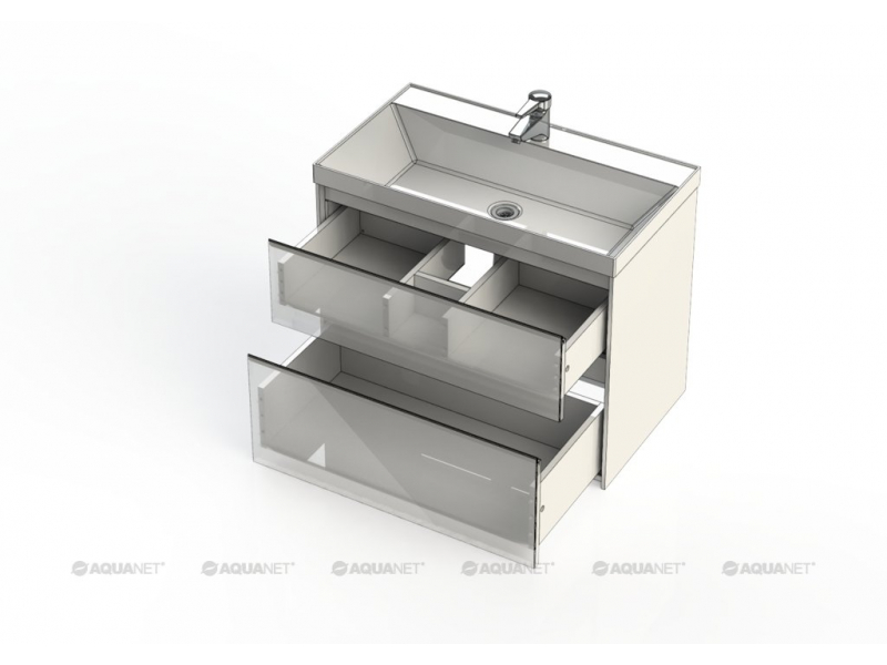 Купить Тумба под раковину Aquanet Гласс 80 00238361, цвет белый