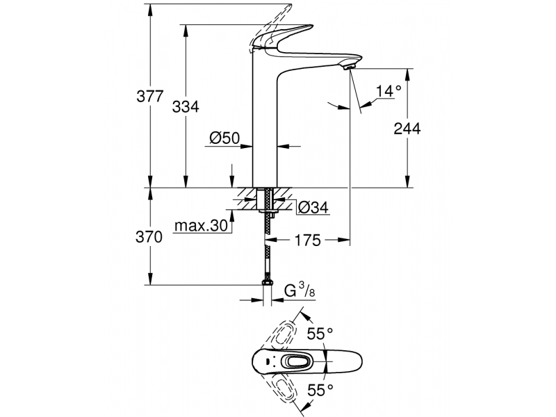 Купить Смеситель для раковины Grohe Eurostyle 2015 23570LS3, высокий, белая луна