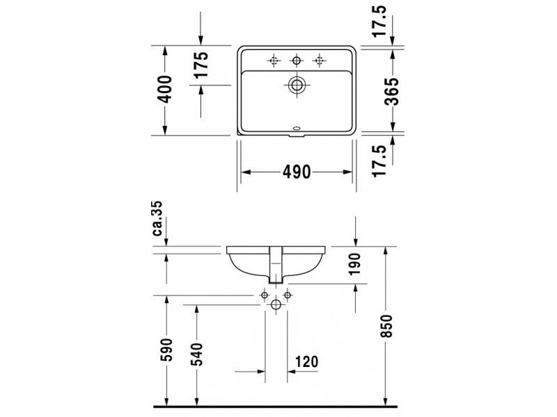 Купить Раковина Duravit Starck 3 03024900000, врезная снизу