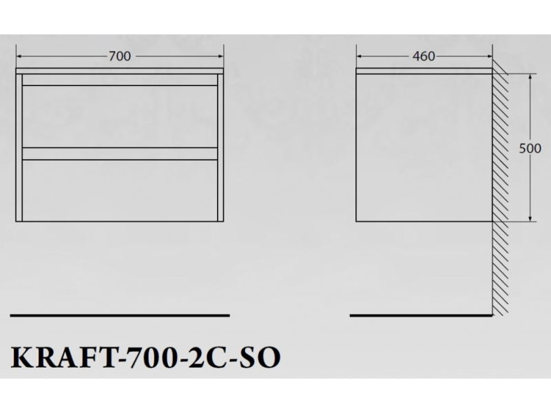 Купить Тумба под раковину BelBagno Kraft KRAFT-700-2C-SO-PG, подвесная