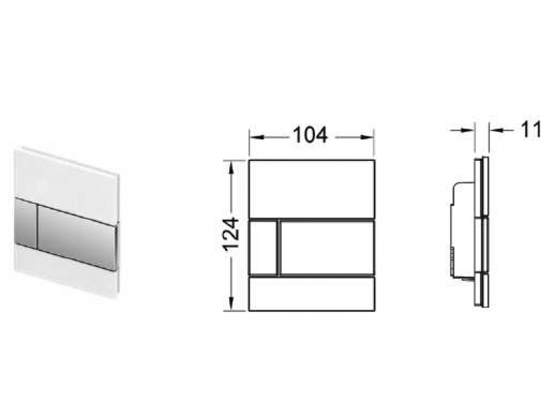 Купить Кнопка смыва TECE Square Urinal 9 242 809, стекло черное, клавиша черная