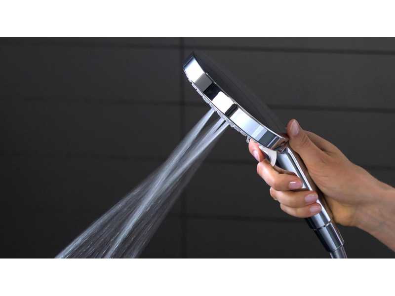 Купить Душевая система с кнопками управления Hansgrohe Raindance Select E Showerpipe 300 3 jet 27127400, белый/хром