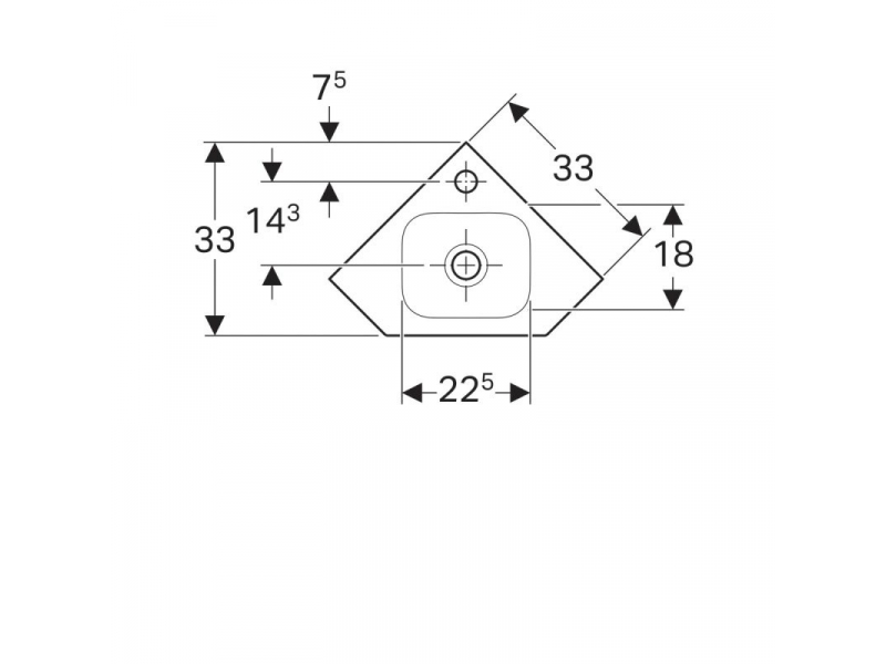 Купить Раковина Geberit iCon 124729000, 46 х 33 см, без перелива, отверстие под смеситель по центру, белая