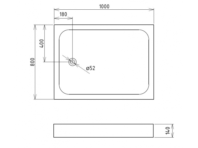 Купить Душевой поддон Gemy ST15T 100 x 80 см, прямоугольный, белый