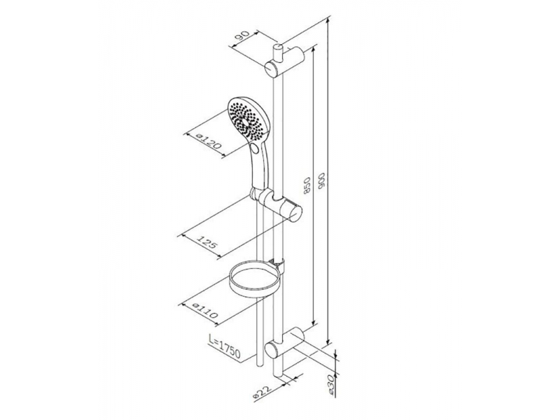 Купить Душевой гарнитур Am.Pm Inspire 2.0 F0150A000 с ручным душем 3 режима, d 120 мм