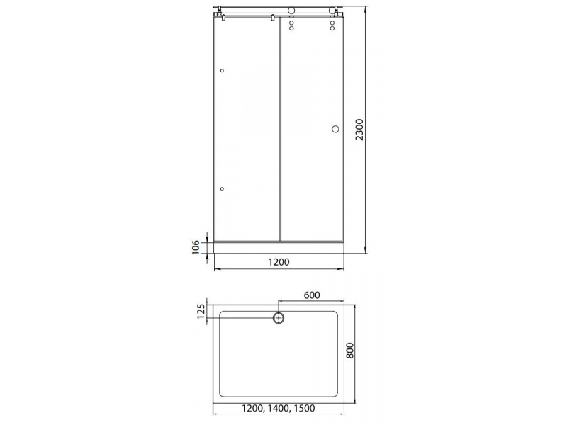 Купить Душевой уголок Aquanet Beta 1208-13 L/R, 120 x 80 x 230 см, стекло тонированное (174267/174268)