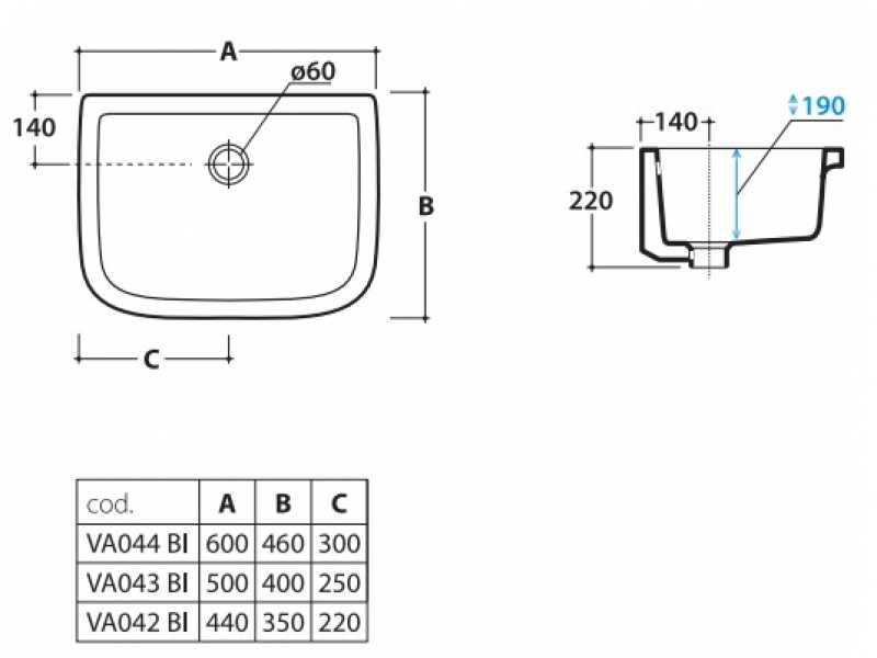 Купить Раковина постирочная Globo Lavabi darredamento Iris VA044.BI*0, 60х40 см