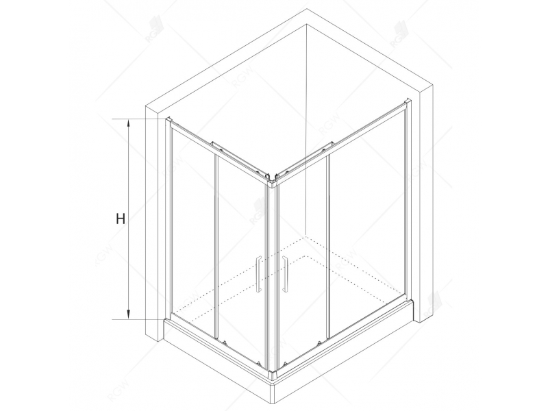 Купить Душевой уголок RGW CL-44 В 32094482-14 80 х 120 см, дверь раздвижная, стекло прозрачное, черный