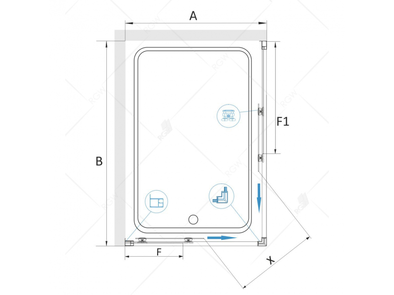 Купить Душевой уголок RGW CL-44 В 32094482-14 80 х 120 см, дверь раздвижная, стекло прозрачное, черный