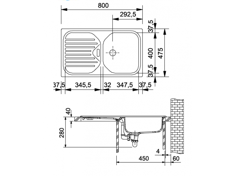 Купить Мойка Franke EUROFORM EFG 614, 114.0175.402, гранит, установка сверху, оборачиваемая, цвет бежевый, 80*47,5 см