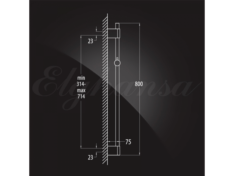 Купить Душевой гарнитур и верхний душ Elghansa SHOWER RAIL SB-45S 800 мм, хром